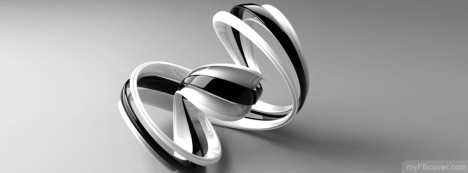 3D Black and White Shape Facebook Cover