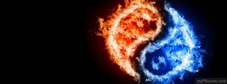 Red And Blue Fire Facebook Cover
