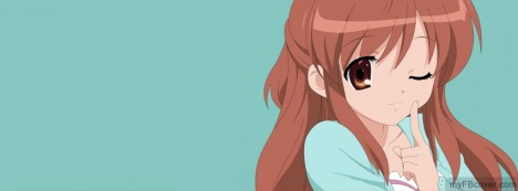 Anime Girl Winking Facebook Cover