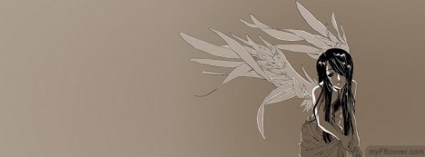 Anime Girl With Wings Facebook Cover