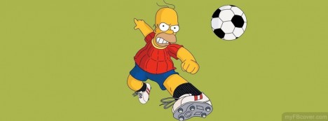 Homer Simpson playing soccer Facebook Cover