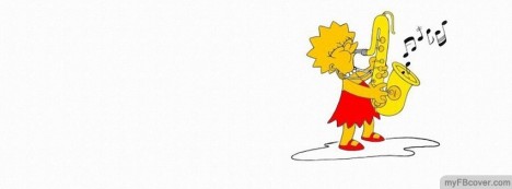 Lisa Simpson playing saxophone Facebook Cover