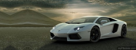 Lamborghini Aventador White Facebook Cover