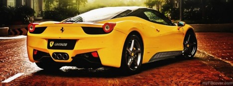 Yellow Ferrari Facebook Cover
