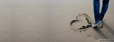 Heart in Sand Facebook Cover