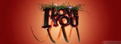 I love you abstract Facebook Cover