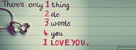 I love you written on paper Facebook Cover