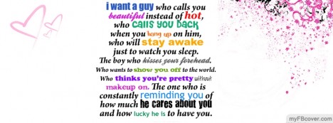 I want a guy Facebook Cover