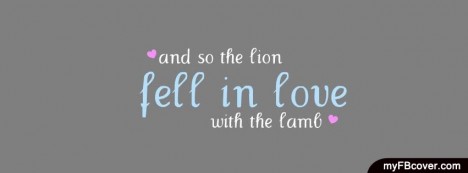 Lion fell in love with lamb Facebook Cover