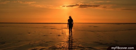 Lonely at Seashore Facebook Cover