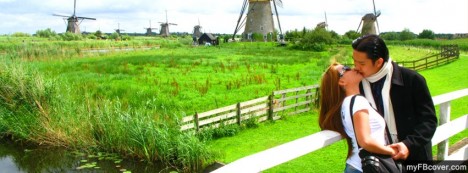 kiss in windfarm Facebook Cover