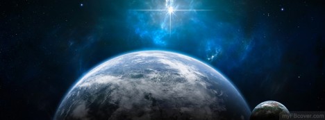 Earth And Galaxy Facebook Cover