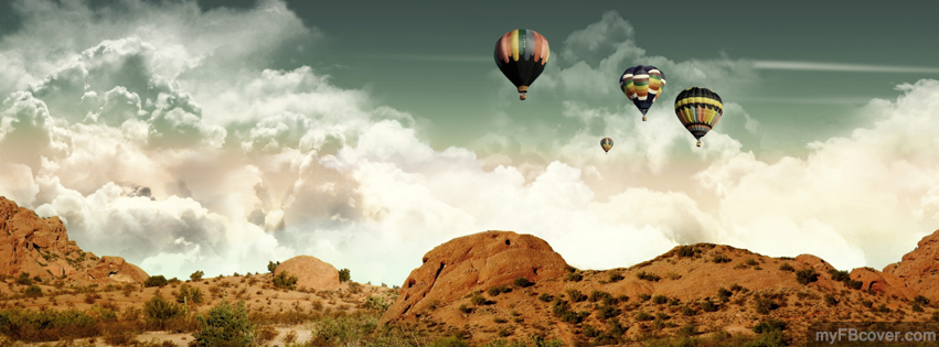 Balloons Mountain Facebook Cover | Timeline Cover | FB Cover